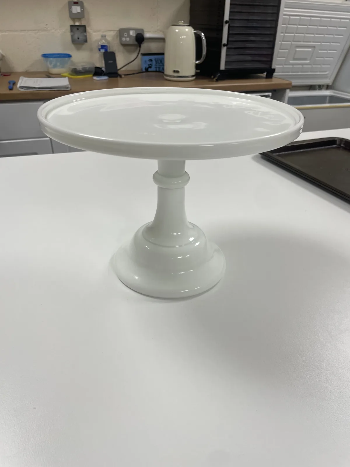 Mosser 10-inch White Glass Cake Stand, view 2