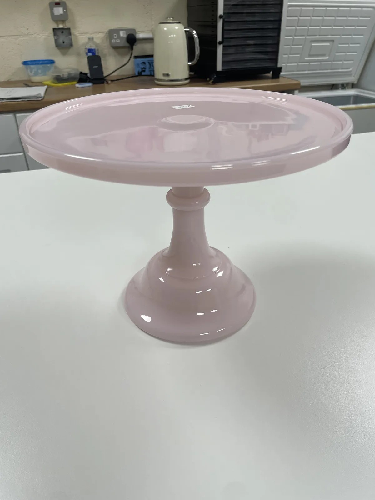 Mosser 10-inch Pink Glass Cake Stand, view 2