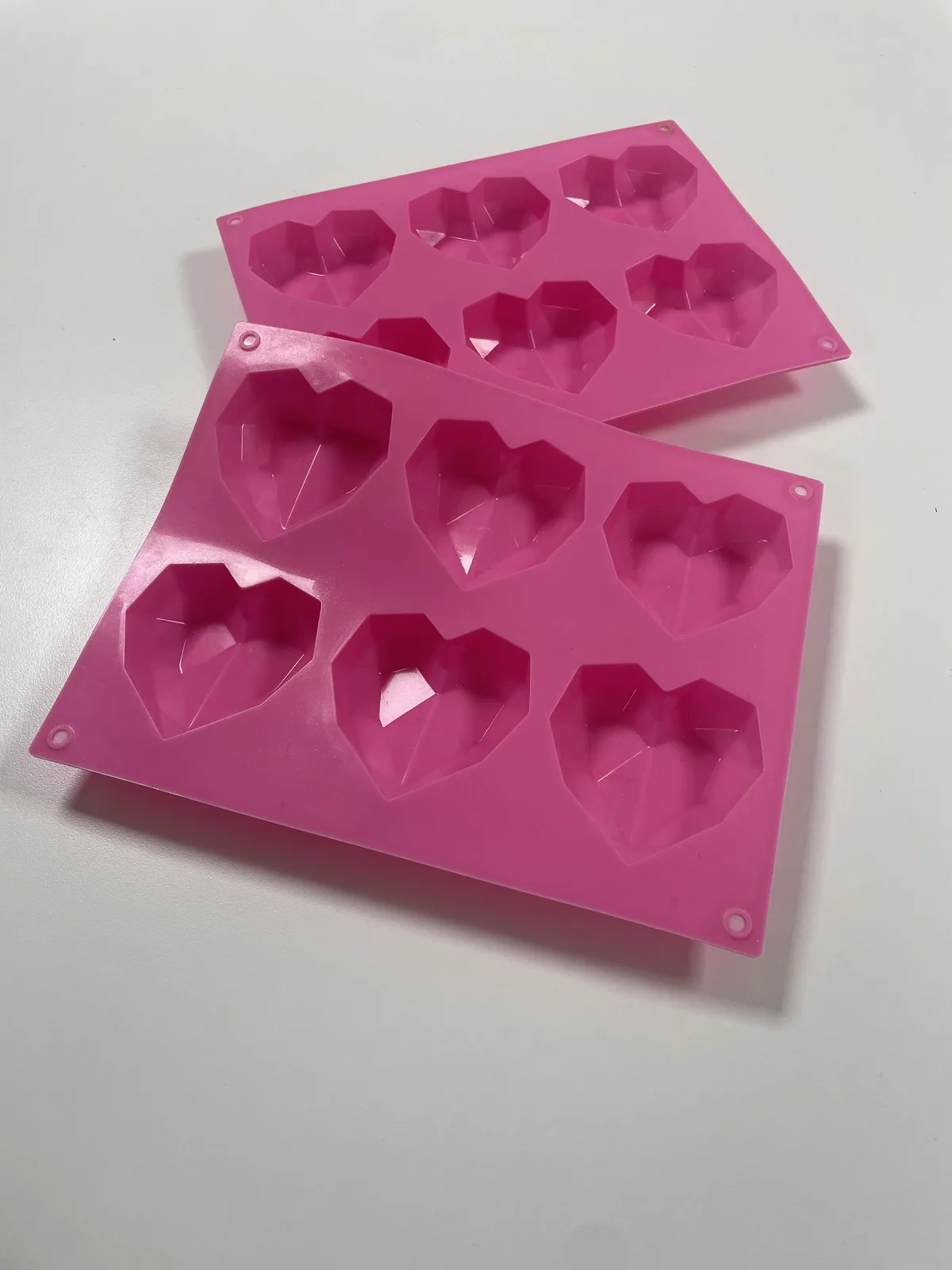 Set of Two 6-Cavity Heart Chocolate Moulds