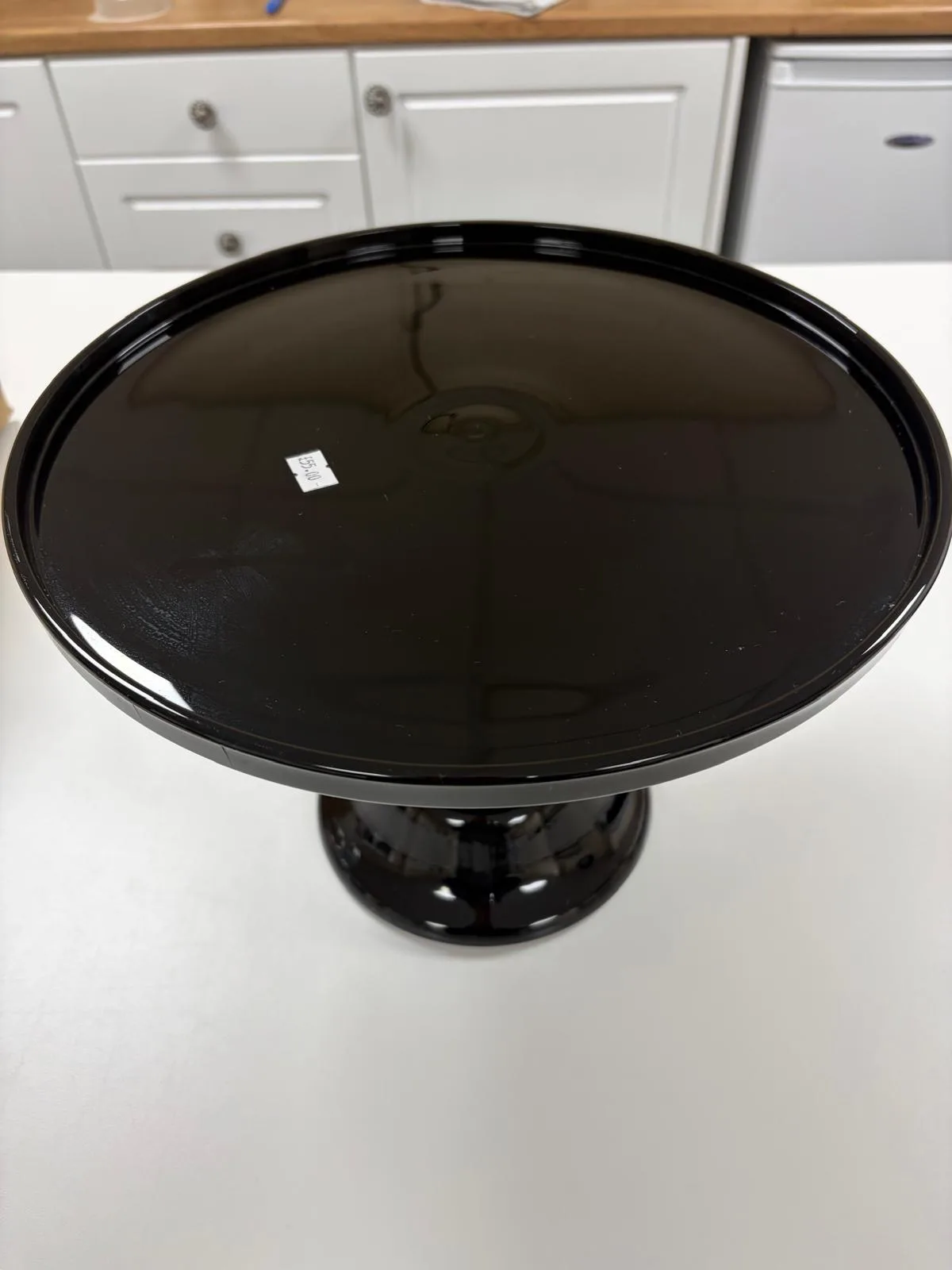 12-Inch Black Mosser Glass Cake Stand