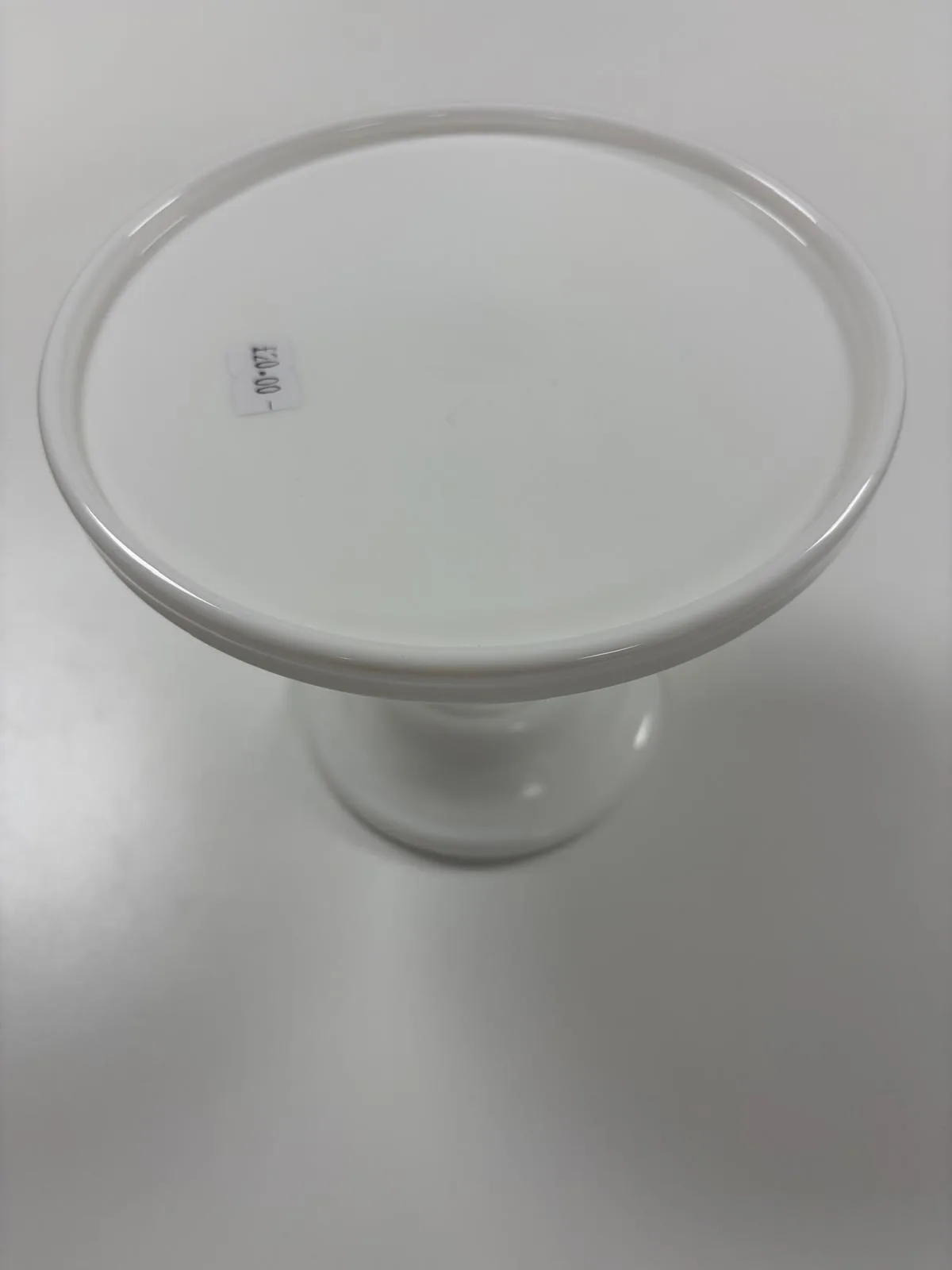 6-inch white Mosser glass cake stand